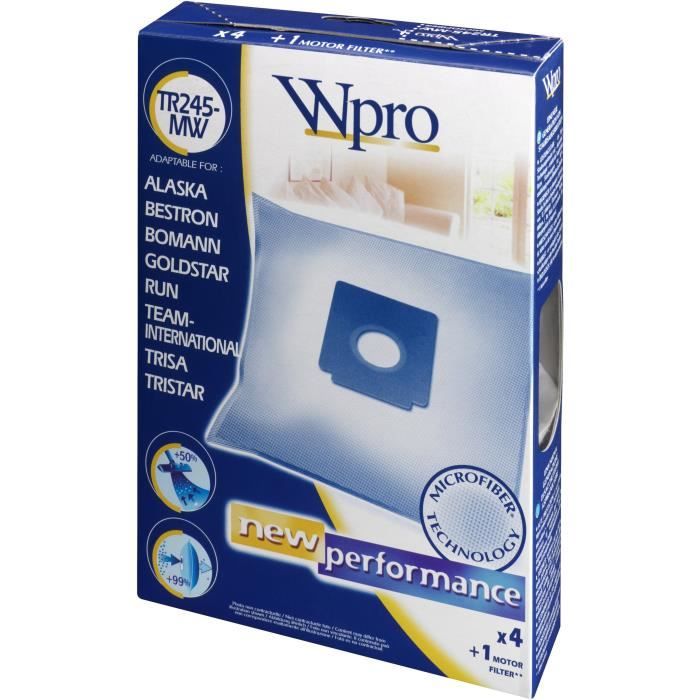 WPRO TR245-MW Sac aspirateur Trisa / 4 sacs + 1 FM