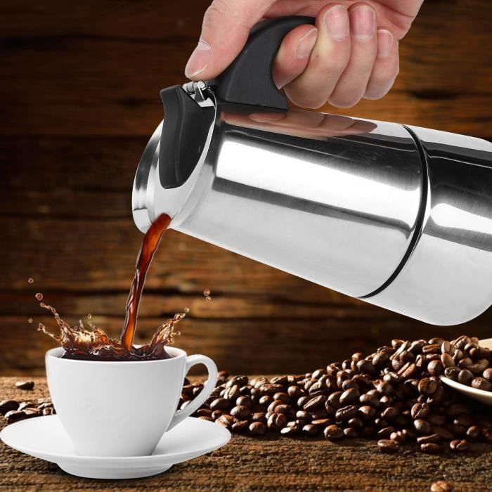 200 ml Cafetière Portable Pot Moka Pot de bouilloire en acier inoxydable pour fournitures -CHD