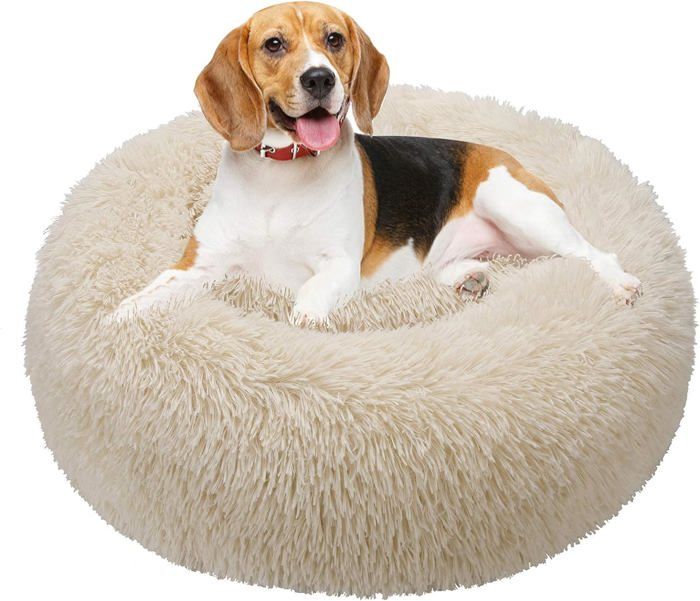Panier Pour Chien Ou Chat En Forme De Donut – Coussin Moelleux Rond Avec Fond Antidérapant – Lavable, Idéal Pour Petits Et Moyens Animaux