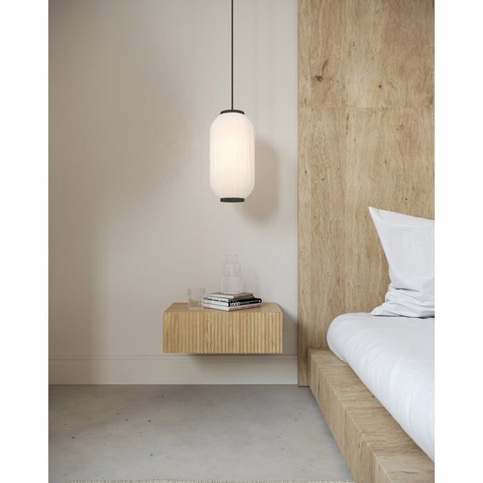 Table de chevet - NOLIE - 50 cm - suspendu avec tiroirs - couleur de bois chêne huilé