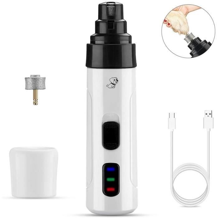 Coupe Ongle Chien Electrique Lime Ongle pour Chat Chien Petit Animal Coupe Ongle Electrique 2 Vitesses USB Chargeur Coupe wake