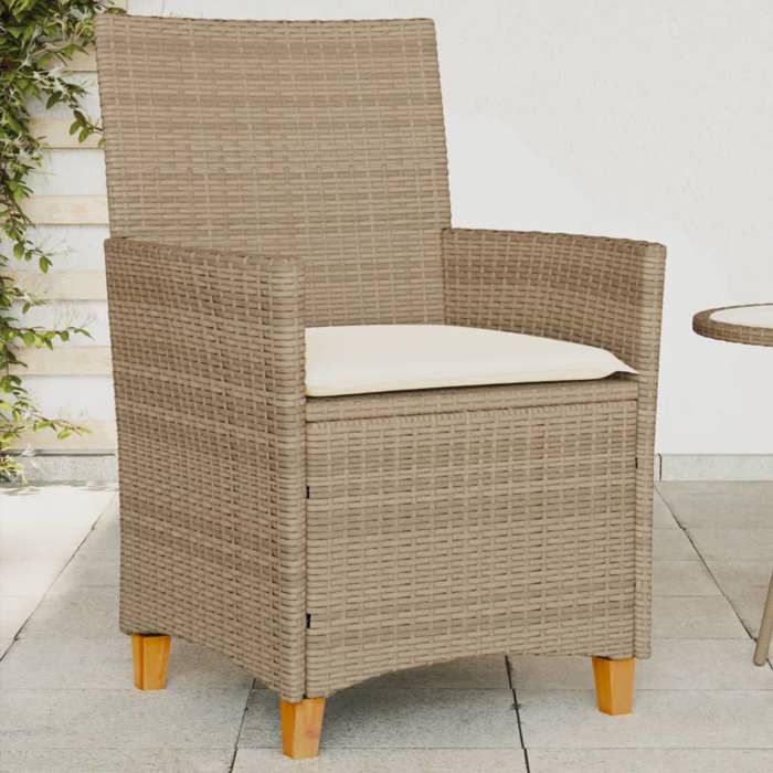 vidaXL Lot de 2 Chaises de Jardin avec Coussins Sièges avec Accoudoirs Fauteuils de Terrasse Patio Moderne Beige Résine 368719