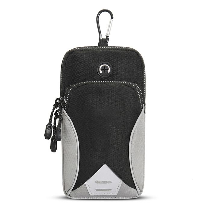 Lot De 2 Brassards Téléphone Sport - Sac Bras Course à Pied, Fitness Avec Prise Casque Et 2 Poches - Noir