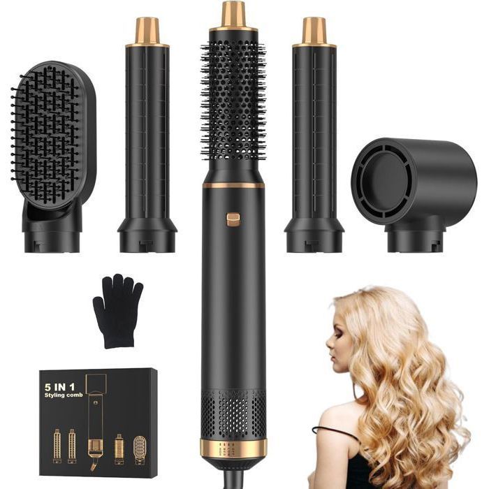 Seche Cheveux 5 en 1 ACELIFE Brosse Chauffante Brushing et Boucleur a AirBrosse Lissante ChauffanteThermal BrushBrosse Coiffante