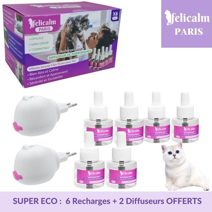 Kit Diffuseur + 7 Recharges Phéromone Chat – Anti-Stress Naturel