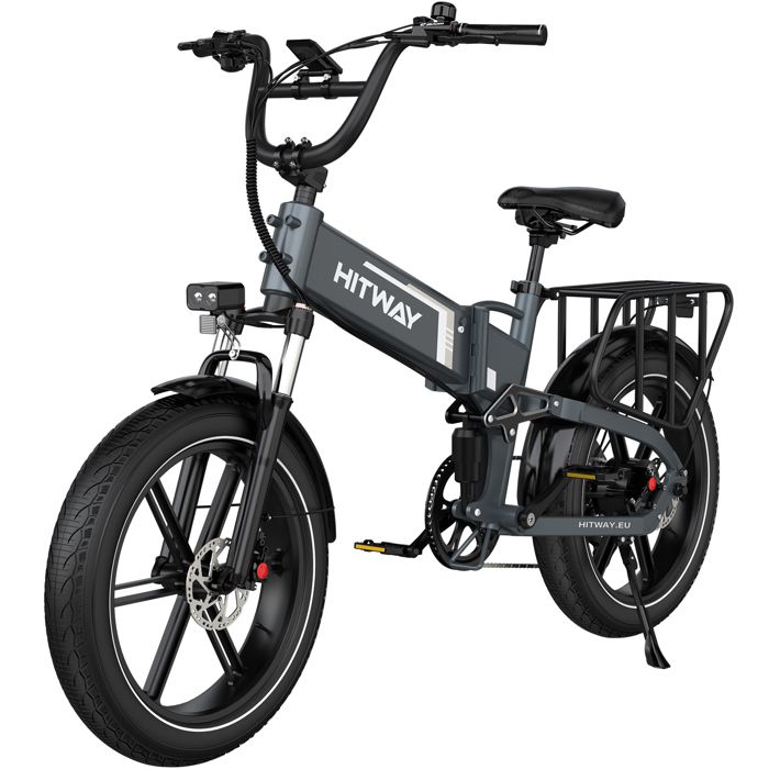 HITWAY Vélo Électrique Pliante BK10SPRO - 20x40 Fat Bike - Batterie Amovible 48V15Ah - Moteur 250W - APP - 7 Vitesses - VAE