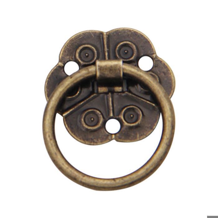 Lot de 20 poignées de porte en forme danneau - Style vintage antique - Pour meubles de maison placard tiroir portes (2 x 2 cm)