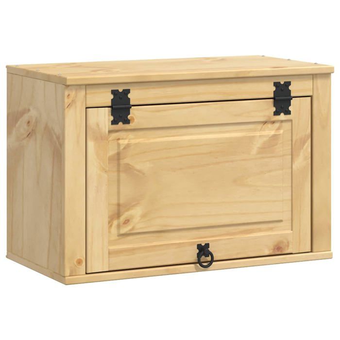 Armoire de rangement en pin massif - vidaXL - Miel - 60x32x40 cm - Grand espace de stockage - 1 porte à charnières
