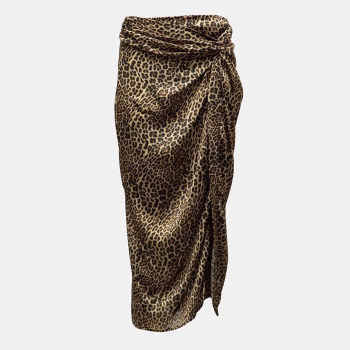 Jupe longue drapée imprimé léopard Femme IMPERIAL NOIR - Cdiscount Prêt ...