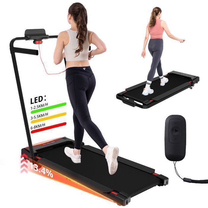 Tapis de Course Pliable et Inclinable 13.4%-8KM/H-LCD-Télécommande-ZX2S