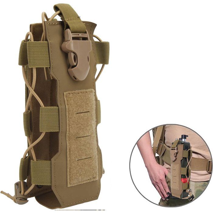 Sacoche pour gourde ajustable pour vélo randonnée camping sac à dos kaki