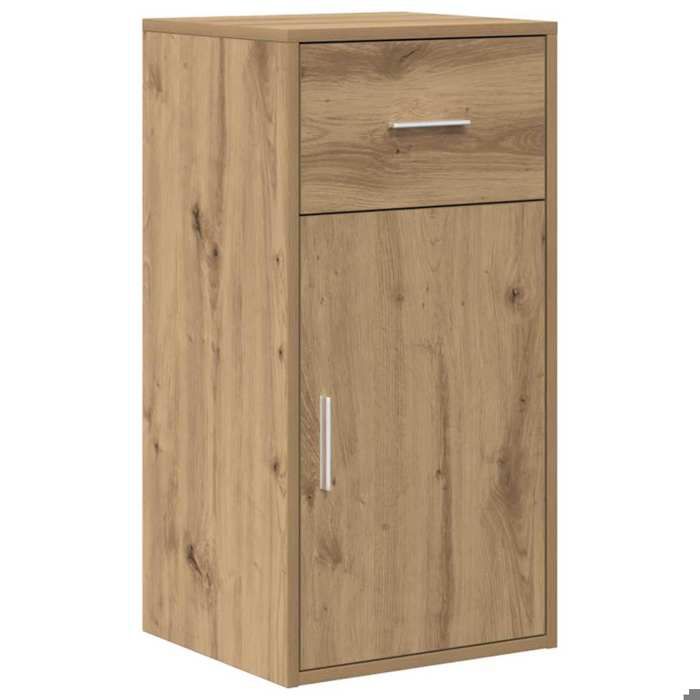 SOLDE DHIVER®Buffet de Cuisine KENNETH - ENFILADE - Armoire Bas vitrine avec tiroir Chêne artisanal 38x34x75cm - 777116