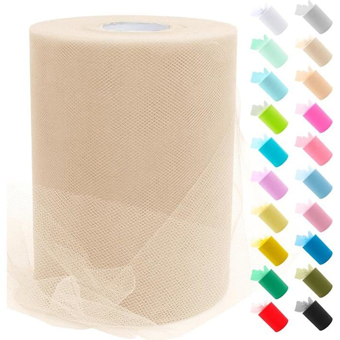 15cm x 91.4m Rouleau de Tulle en Polyester Maille Tissu pour Tutu Jupe Deco Mariage/Fête 0.15 m x 91.4 m Ivoire
