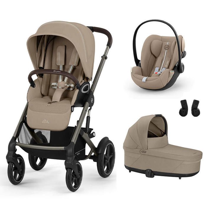 CYBEX - Poussette Trio Talos S Lux + Siège auto Cloud G3 Plus + Nacelle S Lux Almond Beige