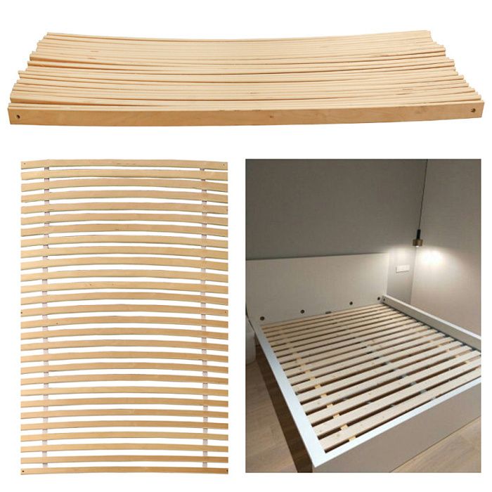 Lattes de lit Non réglable Roulantes Lit pour seniors Charge max 150kg Sommier en bois 90x200cm Bois Résistant Pour matelas et lit