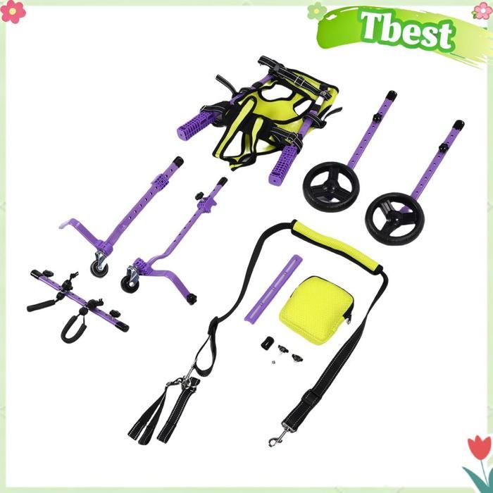Fauteuil roulant pour chien - TBEST - Chariot pattes arrière 4 roues - Mobilité améliorée - Réglable - Extérieur