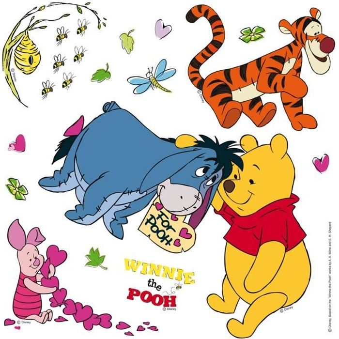 Wall Sticker Winnie L Ourson Chambre Sticker Nursery Mur Bebe Decor Multicolore 30 X 30 Cm Ag Design Cdiscount Maison