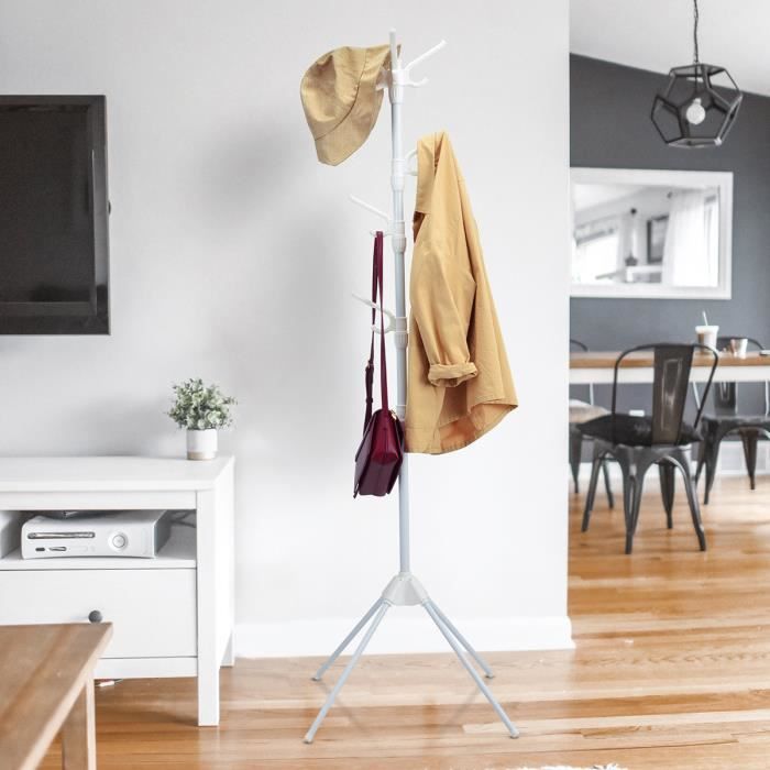 COSTWAY Porte Manteaux Portant pour Vêtements 8 Crochets (16 Branches)-169 CM en Acier Rangement pour Vestes Manteaux Chapeaux COSTWAY Porte Manteaux Portant pour Vêtements 8 Crochets (16 Branches)-169 CM en Acier Rangement pour Vestes Manteaux Chapeaux