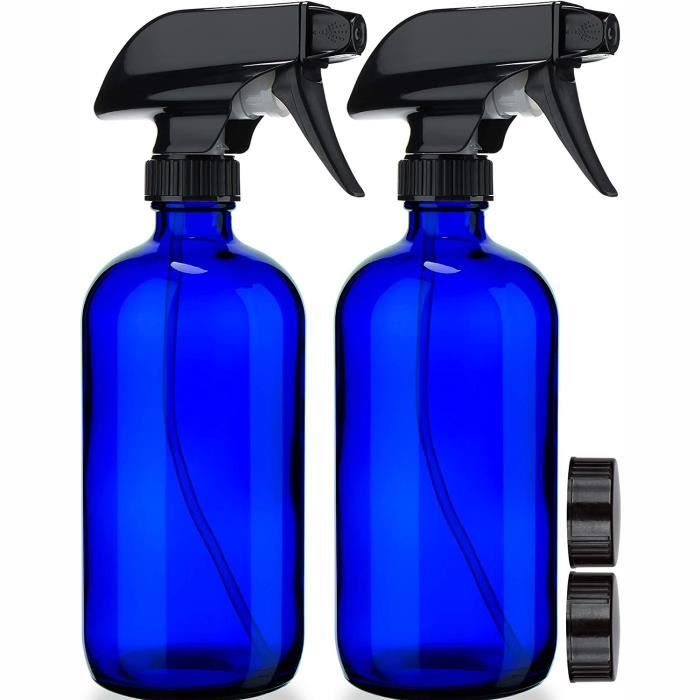 Flacons vaporisateurs vides en verre bleu (paquet de 2) - Sans BPA, sans  plomb - Grand flacon rechargeable de 16 oz - Cdiscount Au quotidien
