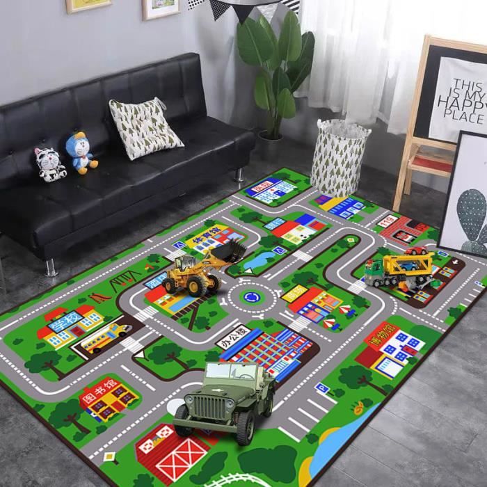 Tapis De Jeu éducatif Oriate – Ville, Dinosaures, Ferme Ou Circuit – 129,9 X 80 Cm