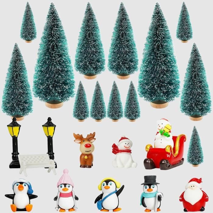 Lot De 24 Figurines Noel Décoration Figurine Pour Village De Noel