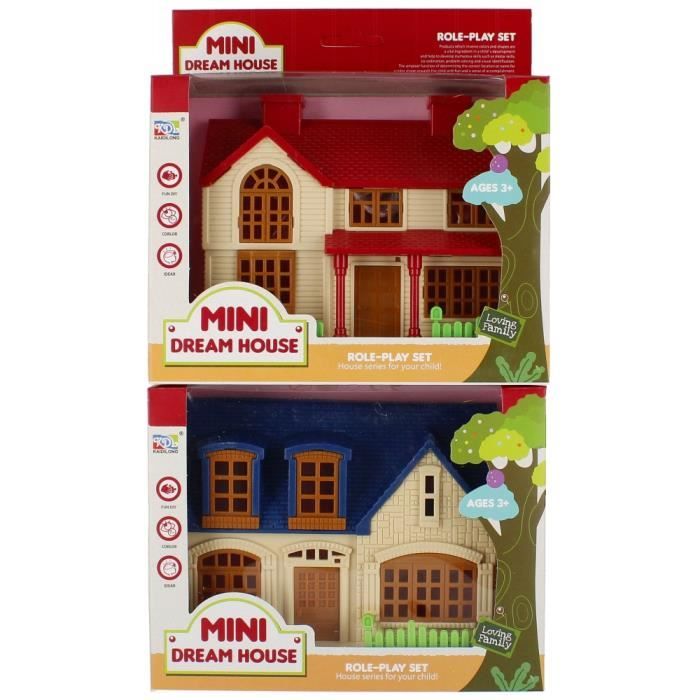 Jouet Mini Maison - PVC - Accessoires Inclus - Pour Enfant de 3 ans et plus - Multicouleurs