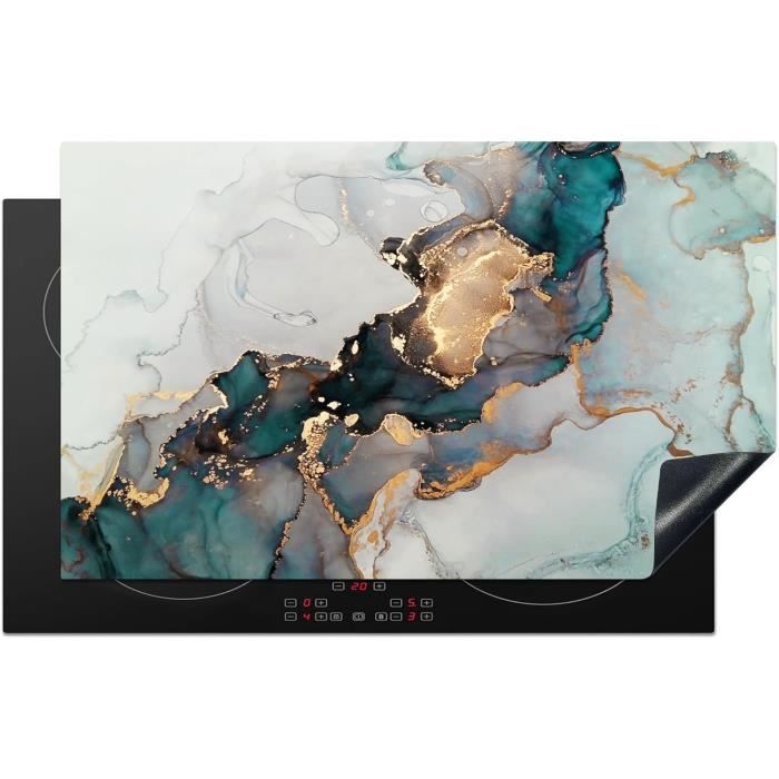 Protège Plaque Induction Noir 60x52cm - Vinyle Solide - Plan De Travail Additionnel - Anti-Rayures