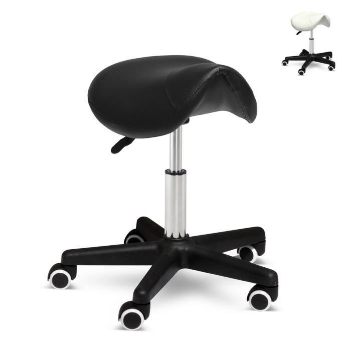 Tabouret Noir A Roulettes Esthetique Estheticienne Selle De Cheval Bureau Simili Cuir Professional Achat Vente Tabouret Noir Cdiscount