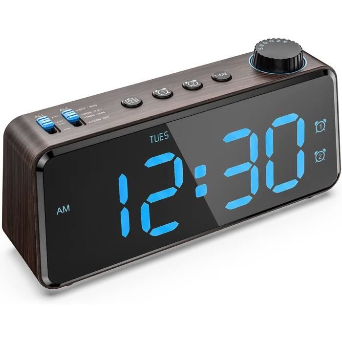 Radio-réveil numérique avec station de charge USB,Écran LED à