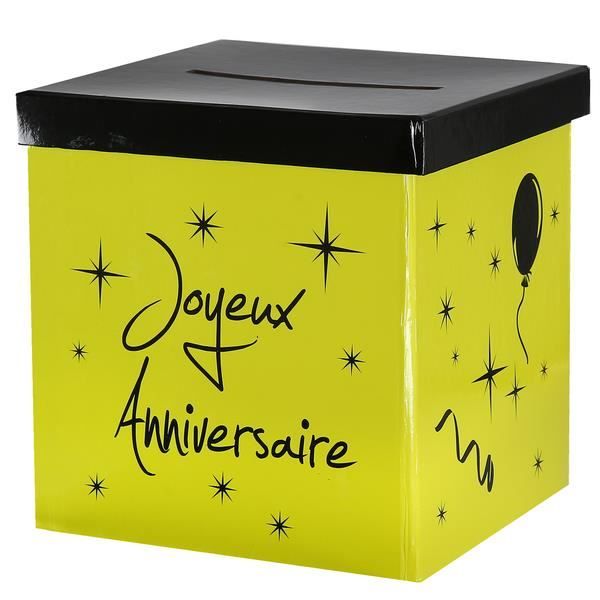 Urne Tirelire Vert Anis Joyeux Anniversaire Cdiscount Maison