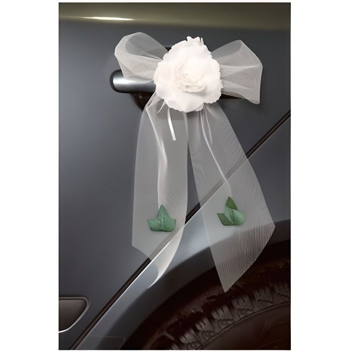 Noeud voiture rose blanche mariage Cdiscount Maison