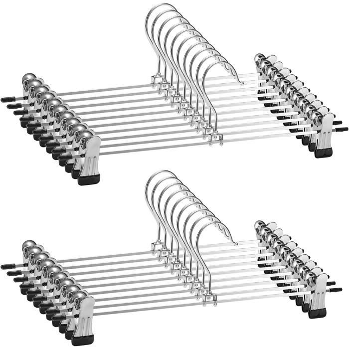 Clips Crochet Pour Cintres Métal - Chrome Plaqué Noir/Bleu/Rose - 114mm - Marque Uxcell - Neufs