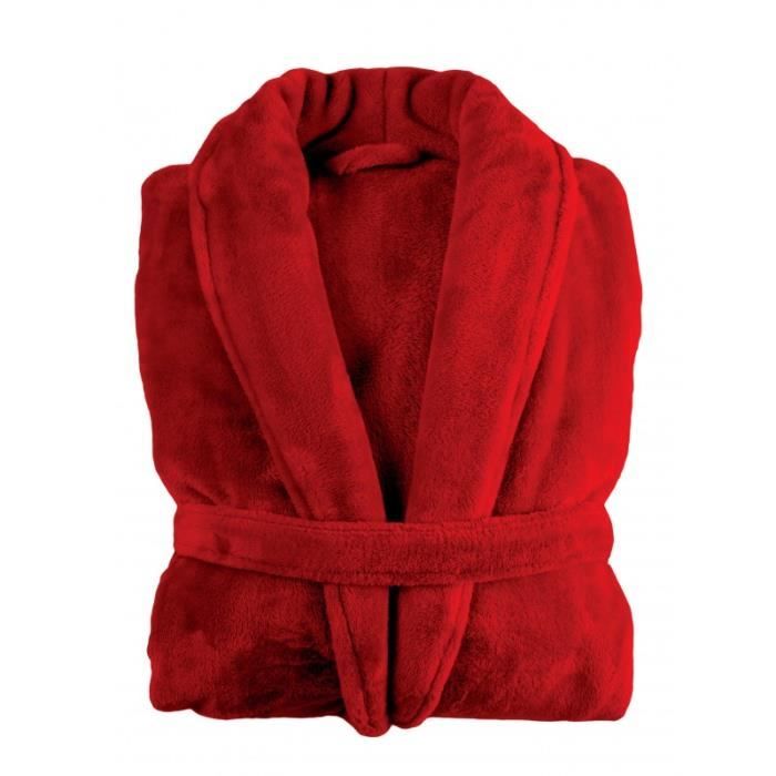 Peignoir doudou Adulte Taille M Rouge Cdiscount Maison
