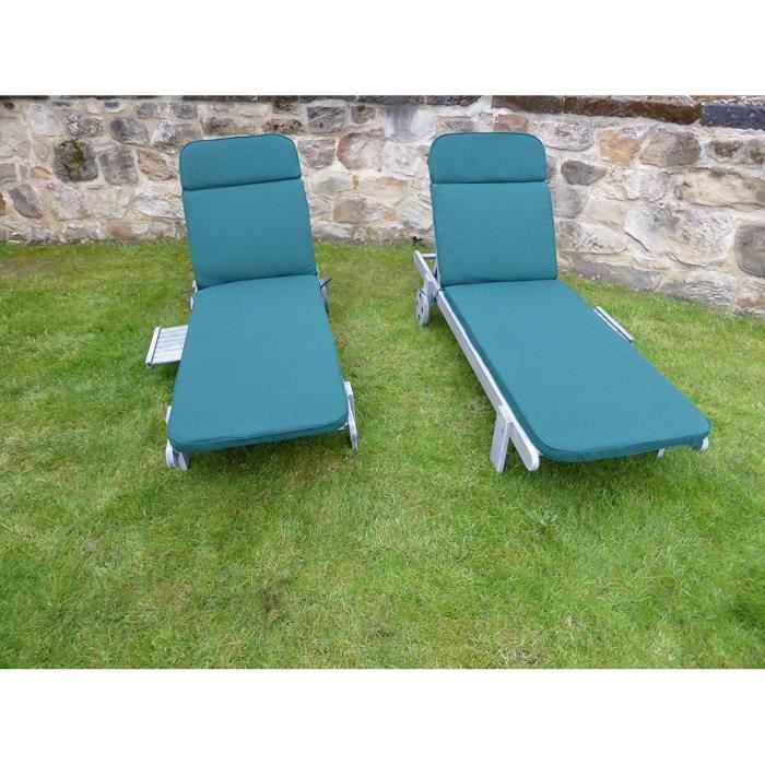 Coussin Pour Mobilier De Jardin Ensemble De 2 Coussins Verts Pour Chaise Longue De Jardin 198x60x5 Achat Vente Chaise Longue Coussin Pour Mobilier De Cdiscount