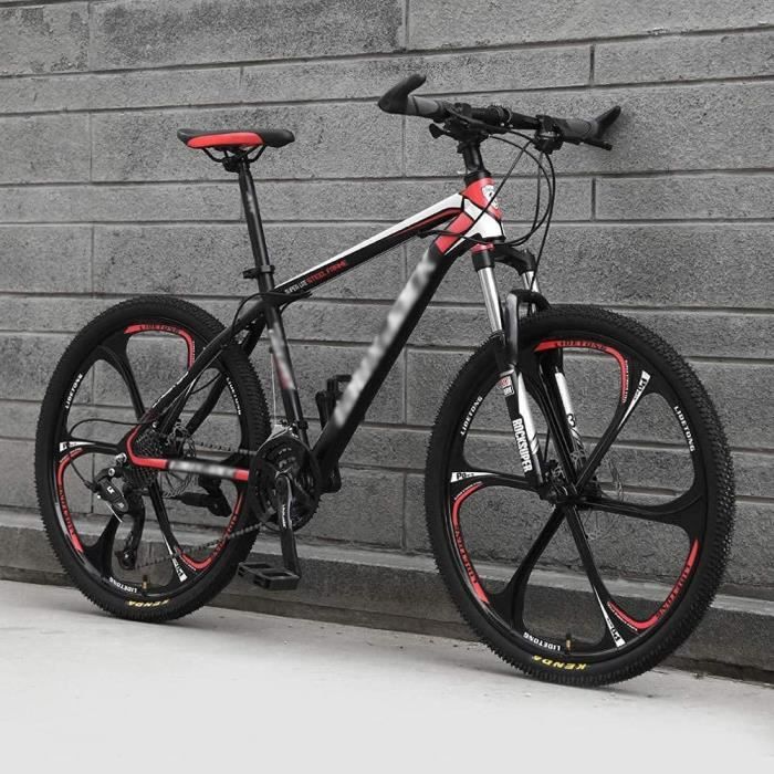 Mqj Velo Montagne Adulte 24 26 Pouces 21 24 27 30 Vtt Lumiere Full Suspension Frein A Disque Avant Forkb 26 Cdiscount Sport