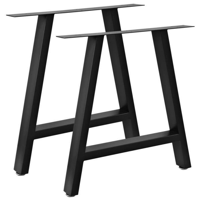 Bc-elec - HJJTS0015-B 2 Pieds de table en acier noir 70x72cm Pieds pour meubles Pieds de table métal avec pieds réglables
