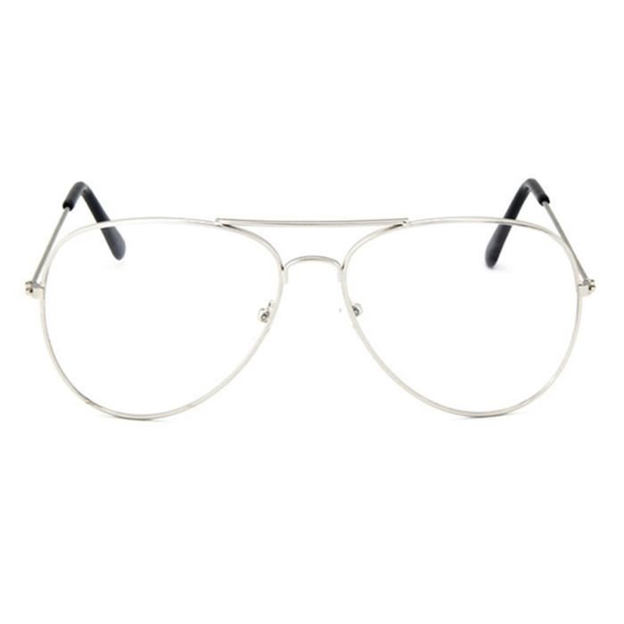 Monture Lunette de Vue Pilote Loupe Leger Myopie Presbyte Optique Eleve Femme Argente Achat Vente lunettes de vue Monture Lunette de Vue Pilote Femme Adulte Cdiscoun
