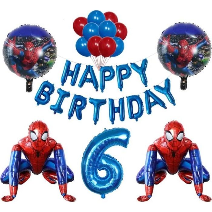 Taille 6 Ballon spiderman super hero en aluminium 3D, décoration