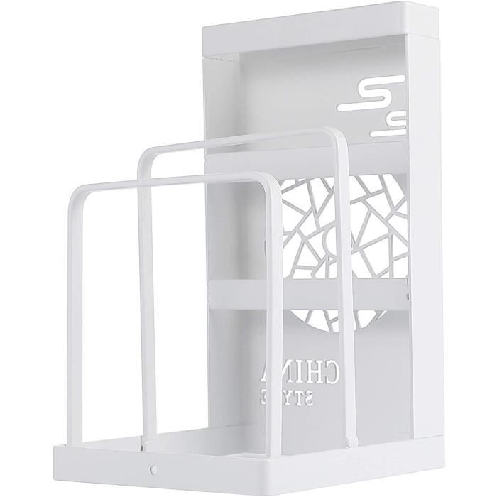 Porte-Couvercles Et Planches à Découper Mural En Aluminium Argent - Rack Cuisine Gain De Place