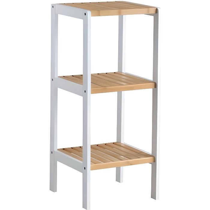 Bambou Colonne De Salle De Bain L 34cm 3 Etageres Bambou Et