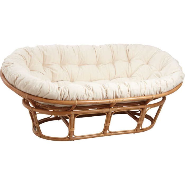 Canapé papasan 2 places en rotin avec coussin é…