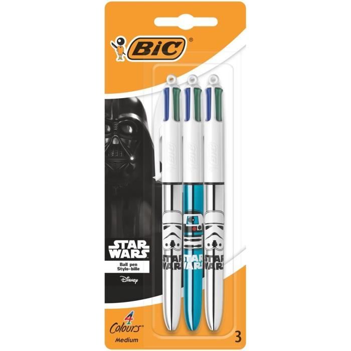 stylo bic 4 couleurs Star Wars 3 argente´ 