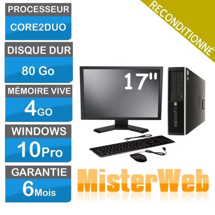Ordinateur de Bureau complet core2duo 80 Go HDD 2 Go Ram Win10 écran 17 EN VRAC selon modèle disponible. DELL HP LENOVO En