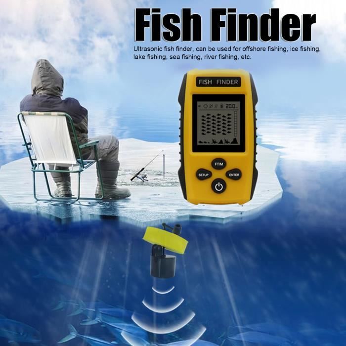 Détecteur De Poissons Portable LUCKY FFC1108 - Sonar Lancé, écran LCD, Pour Pêche Kayak, Glace, Bordure - Profondeur Jusqu'à 100 M