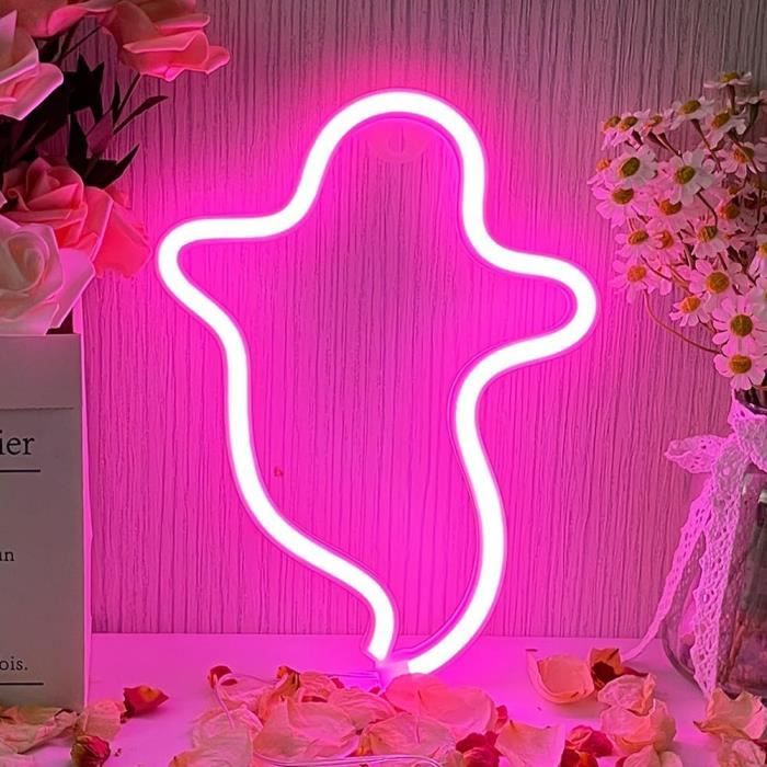 Enseigne Néon LED Éclair Bleu & Rose – Lampe De Nuit Batterie Ou USB, Déco Chambre Enfant, Gaming, Anniversaire, Bar