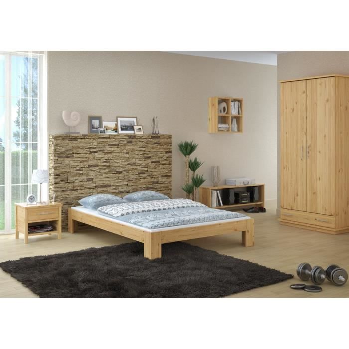 lit futon en pin massif naturel - erst-holz - 140x200 cm - design moderne - bois massif - marron