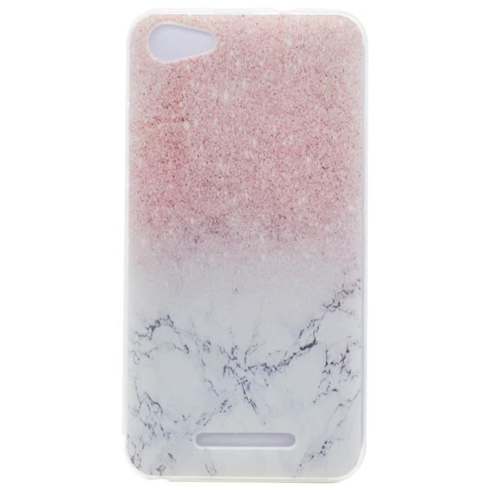 LEMORRY Per Wiko Harry Custodia Pelle Cuoio Flip Portafoglio Borsa Sottile Bumper Protettivo Magnetico Chiusura Morbido Silicone TPU Case Cover Custodia per Wiko Harry, Fortunato Farfalla (Rosa