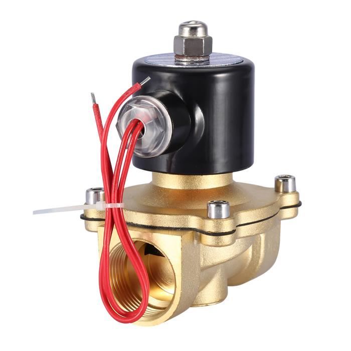 Électrovanne Normalement Fermée DN25 1" En Laiton, 220V AC – Pour Eau, Bidirectionnelle, Résistance 1 MPa