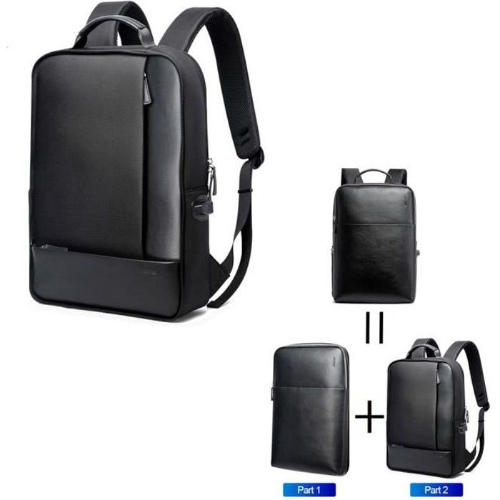 Bopai Sac Dos Cuir Pour Ordinateur Portable 15.6 Pouces Charge