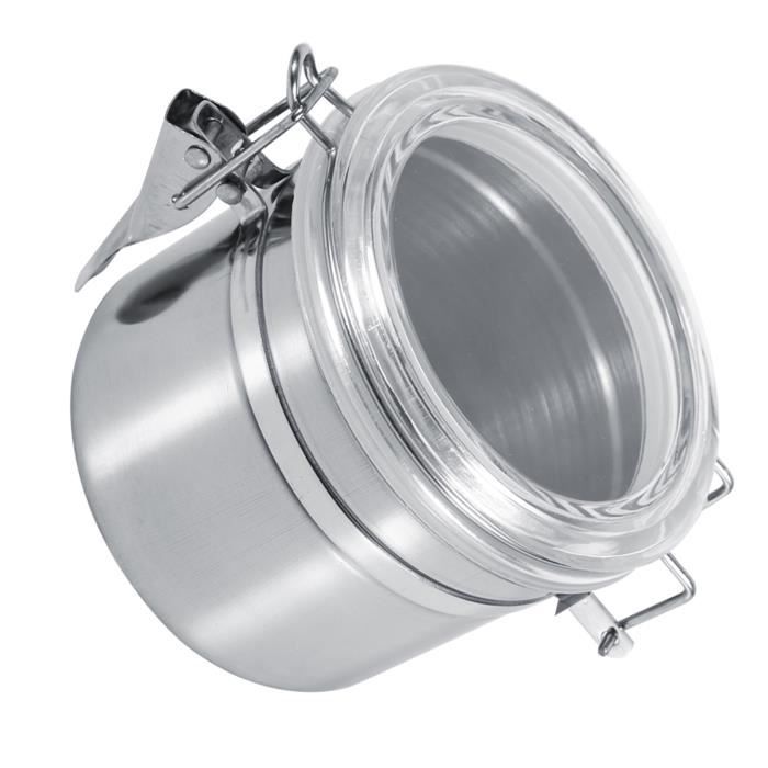Boîte à Épices En Acier Inoxydable - Récipient De Cuisine Avec Bords Roulés, Anti-Rayures, Pour Rangement Épicerie Maison - 14